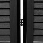 Rustic 3 Panel Room Divider with Metal Frame - Black or Light Brown