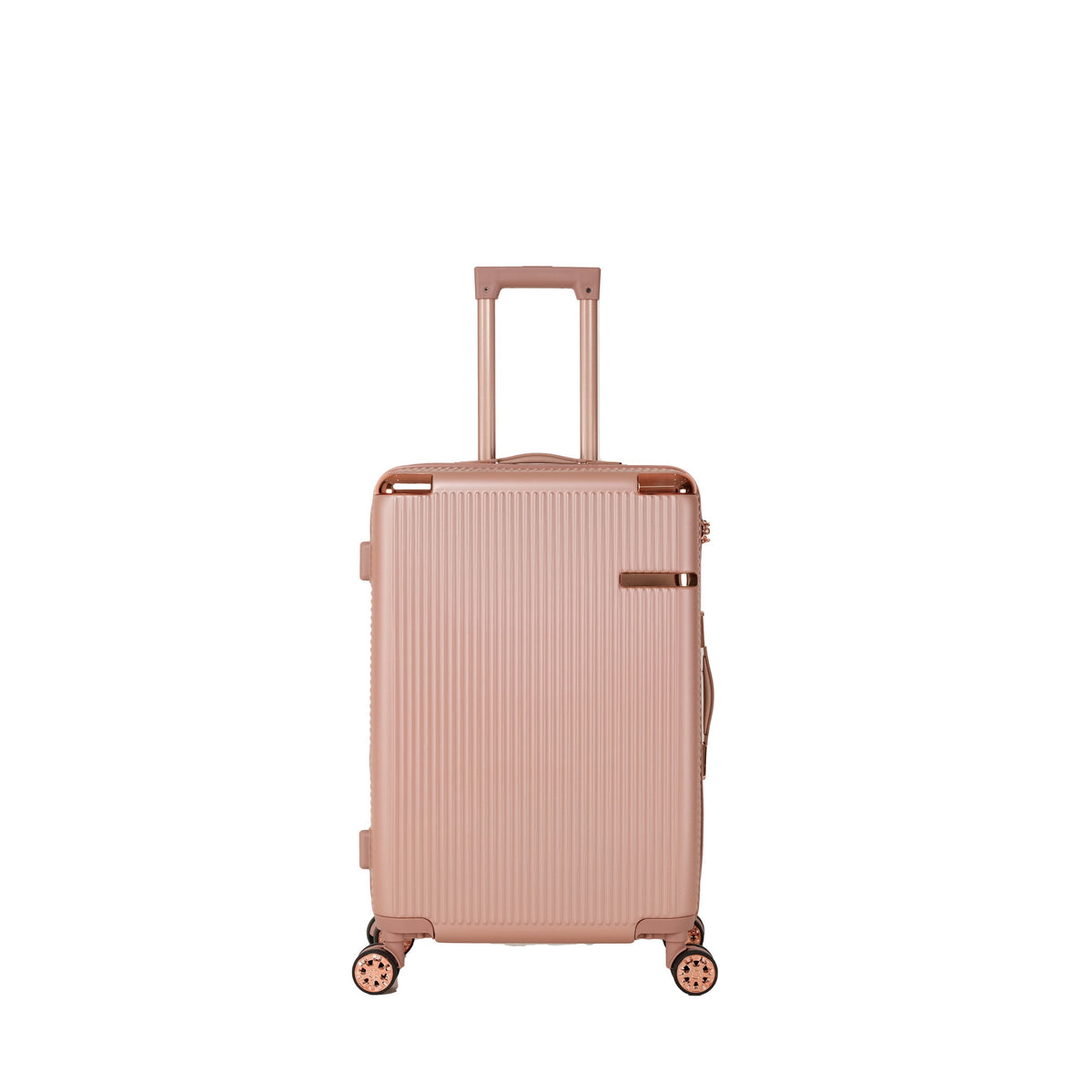 4-Piece Hard ABS Luggage Set with 360° Dual Rotating Wheels - Rose Gold