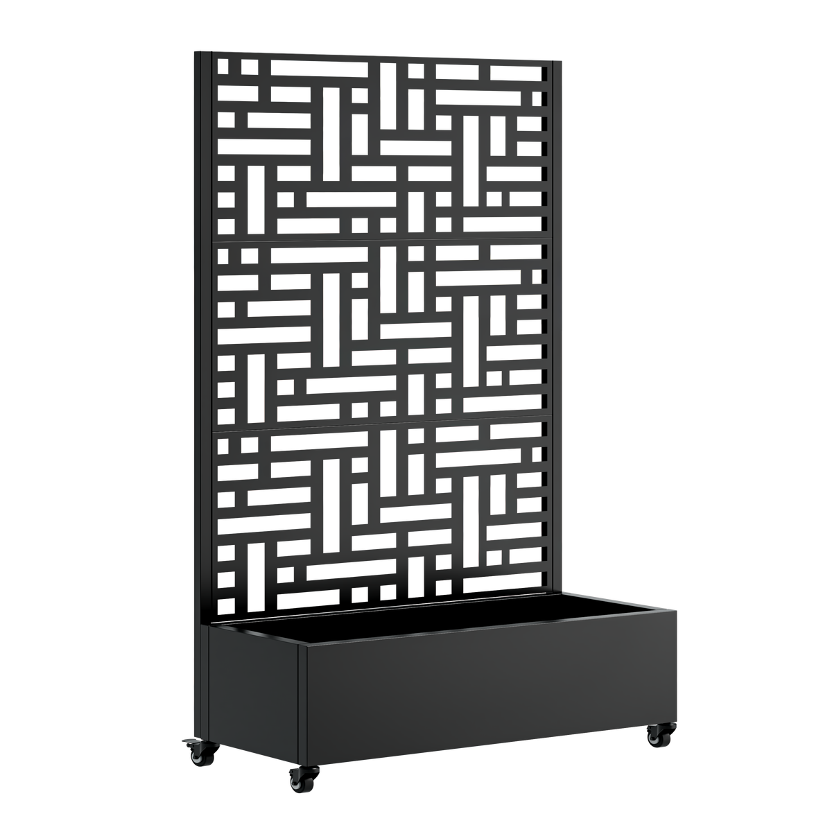 Metal Planter Box with Trellis for Outdoor Gardening - Black