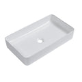 Modern Ceramic Rectangular Bathroom Vessel Sink with European Design - White or Black