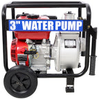 Gas Engine Powered Water Pump with Wheels and Handle – Black/Red