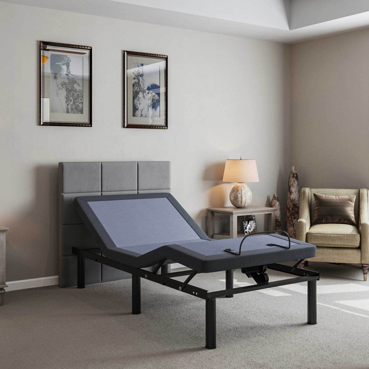 BT2000 Adjustable Bed Base with Full-Range Positions - Dark Gray