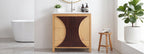 30 Inch Mid-Century Modern Bathroom Vanity with Ceramic Sink - Wood