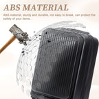 ABS Spinner Wheel Luggage Set with Cosmetic Case - Black