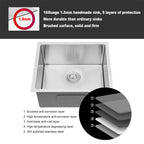 Undermount Stainless Steel Kitchen Sink with Deep Single Bowl - Gray