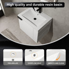 Modern Bathroom Vanity with Side Storage - Light Brown or White
