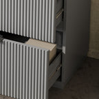 Fluted Bathroom Vanity with Ceramic Sink and Moisture-Proof Cabinet - 30" Wide