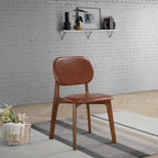 Kelsey Stylish Dining Chair Set of 2 with Solid Wood Construction - Black or Light Brown