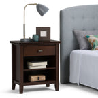 Handcrafted Bedside Table with Drawer and Shelf - Multiple Colors