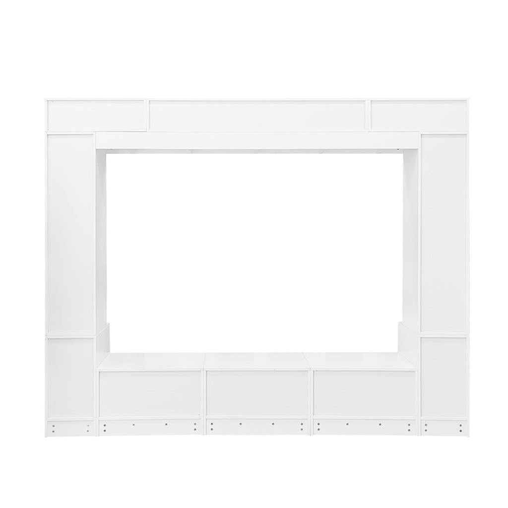 Wall Unit Entertainment Center with Glass Doors - White or Black