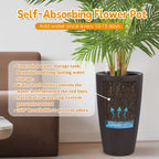 Tall Planters Set with Auto Watering and Water Level Monitor - Polypropylene
