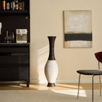 Tall Designer Floor Vase with Elegant 2 Tone - White or Dark Brown