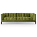 Mid Century Modern Sofa with Pet-Friendly Upholstery - White, Green, Orange