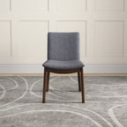 Mid-Century Modern Solid Wood Dining Chair Set with Fabric Upholstery - Multiple Colors
