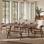 Solid Red Oak Dining Table with Extending Leaves - Capri 59-90.5"