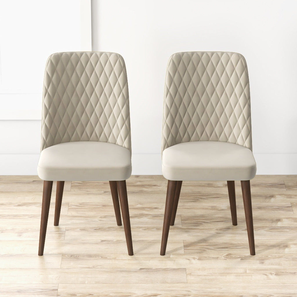 Mid-Century Modern Dining Chair Set of 2 with Upholstered Seat - Multiple Colors