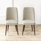 Mid-Century Modern Dining Chair Set of 2 with Upholstered Seat - Multiple Colors