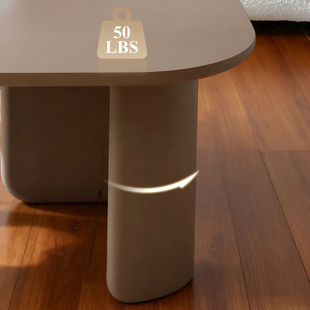 L-Shape Coffee Table with Modular Nesting Design - White or Dark Brown
