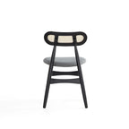 Dining Chair Set with Cane Backrest - Black or Light Brown