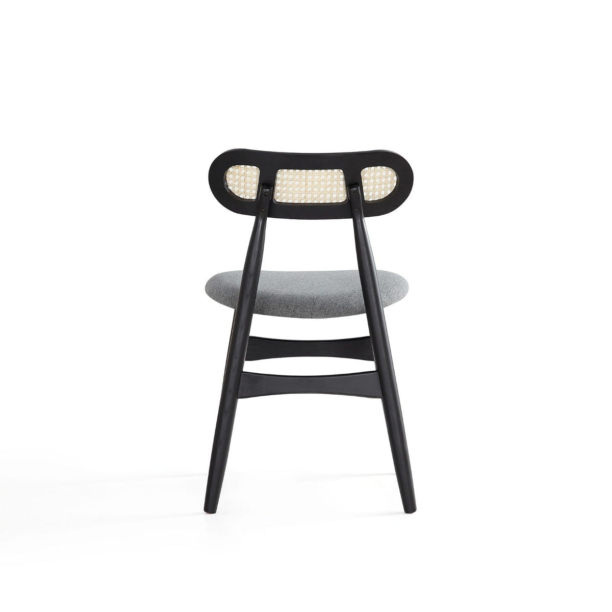 Dining Chair Set with Cane Backrest - Black or Light Brown