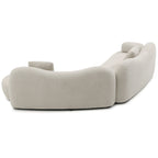 Modern Curved Modular 5 Seater Sofa with Plush Pillows - White or Beige