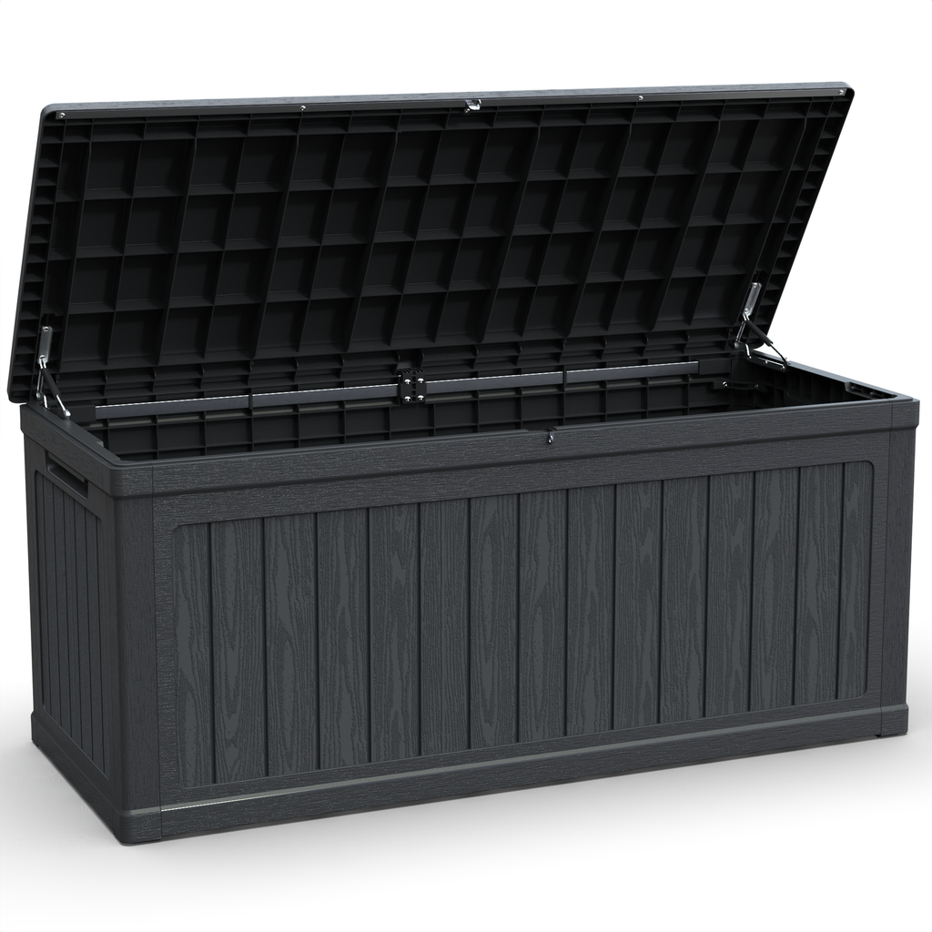 260 Gallon Large Outdoor Storage Deck Box with Lockable Lid - Black