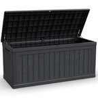 260 Gallon Large Outdoor Storage Deck Box with Lockable Lid - Black