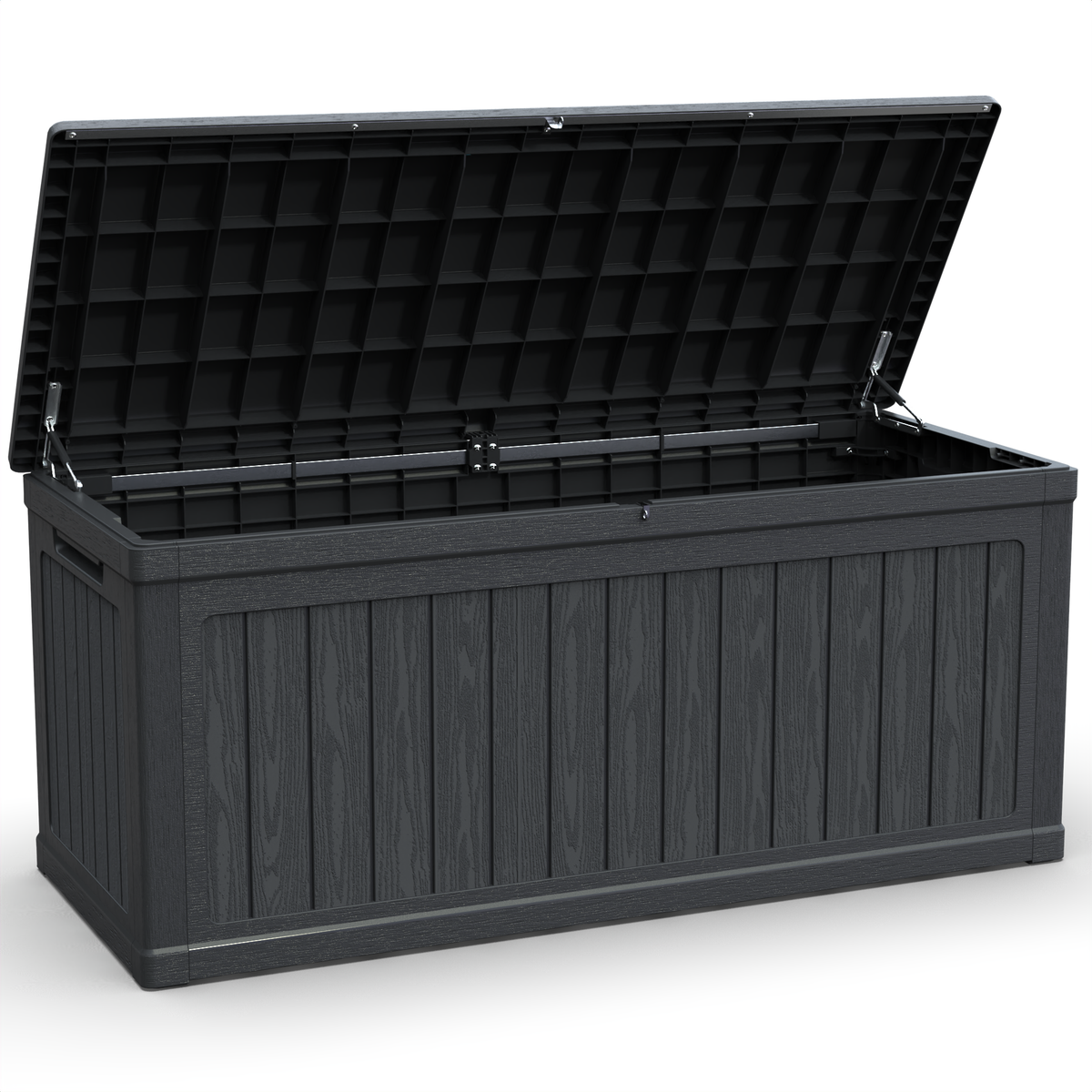 260 Gallon Large Outdoor Storage Deck Box with Lockable Lid - Black