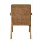 Zoey Dining Set with Rectangular Pedestal Table and Upholstered Chairs - Light Brown