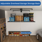 Overhead Garage Storage Rack with Crank System - Black or White