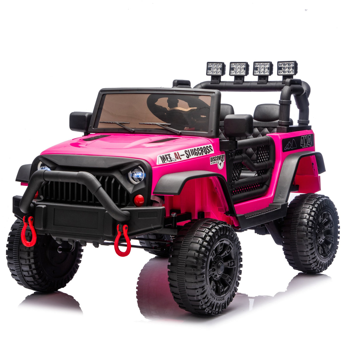 24V Kids Ride-On Car with Remote Control and Bluetooth - Rose Pink