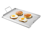 Stainless Steel Flat Top Griddle with Grease Trough - Steel Gray