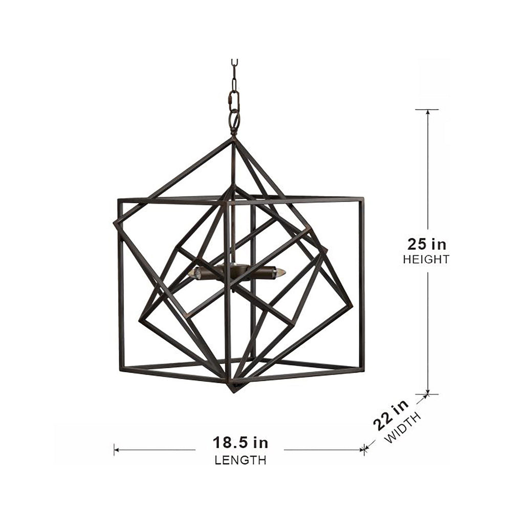 3 Light Metal Chandelier with Adjustable Chain