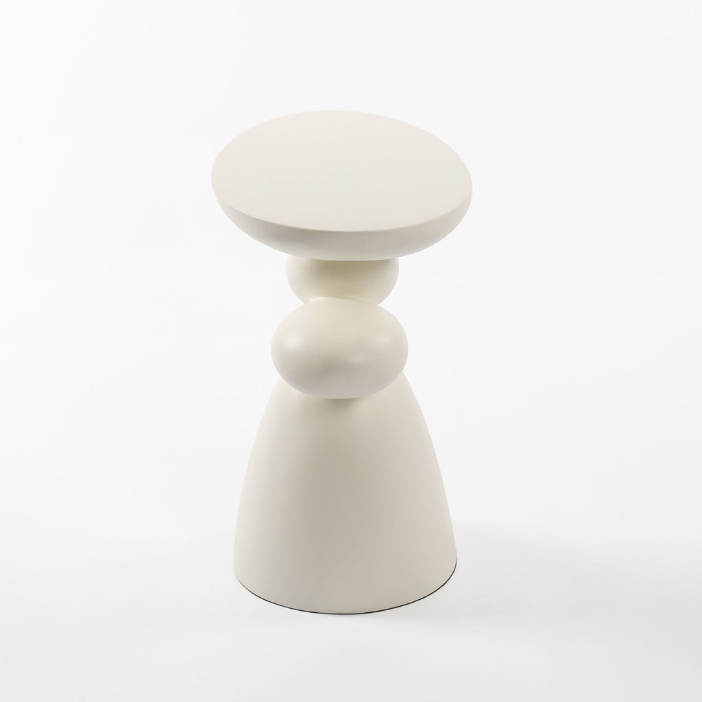 Lucky Stone Shaped Table with Sculptural Base – White, Black, or Gray