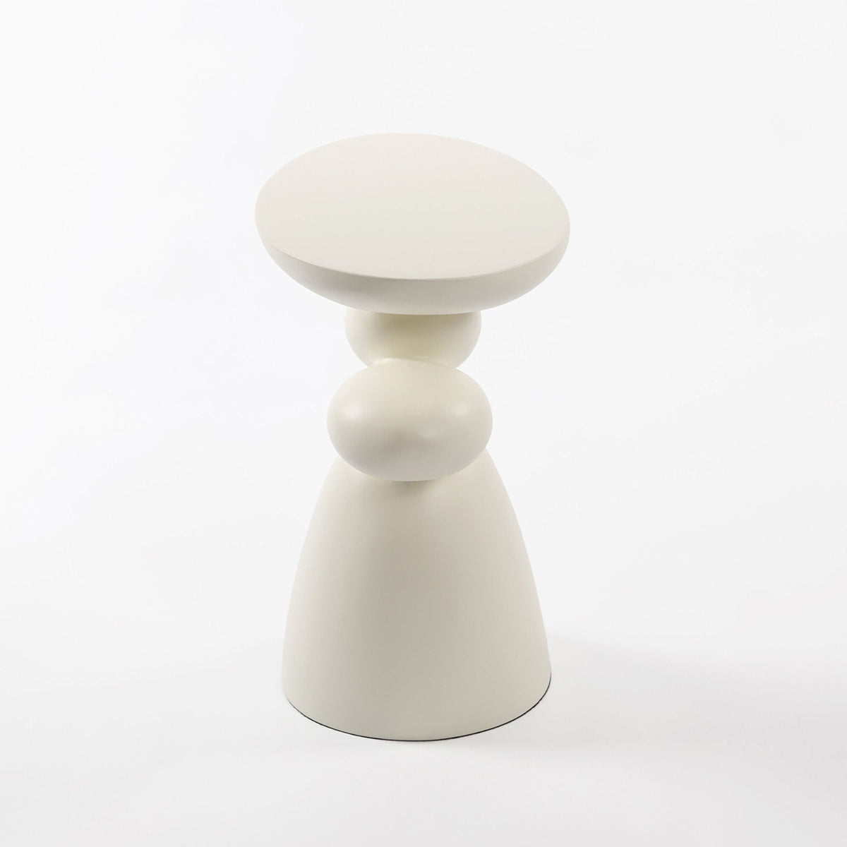 Lucky Stone Shaped Table with Sculptural Base – White, Black, or Gray