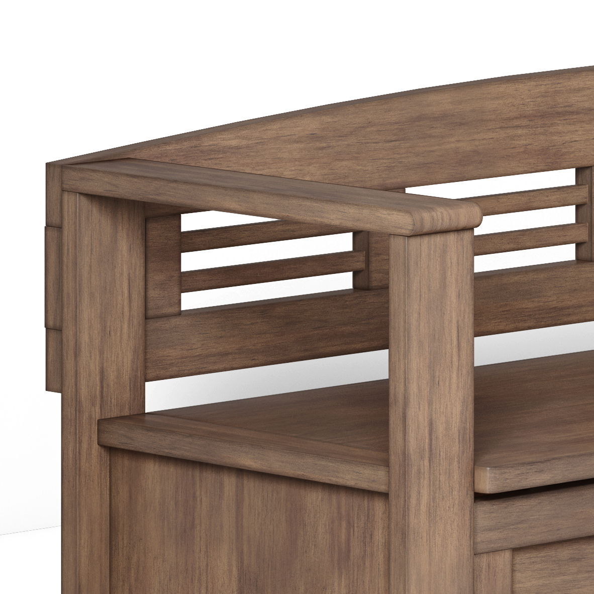 Entryway Storage Bench with Ample Storage Compartments - Rustic Natural Aged Brown