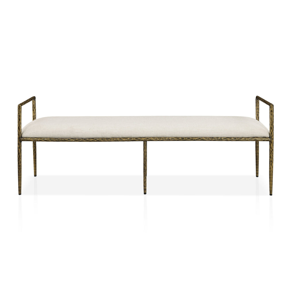 Contemporary Style Bench with Padded Upholstery - Beige Matte