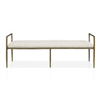 Contemporary Style Bench with Padded Upholstery - Beige Matte