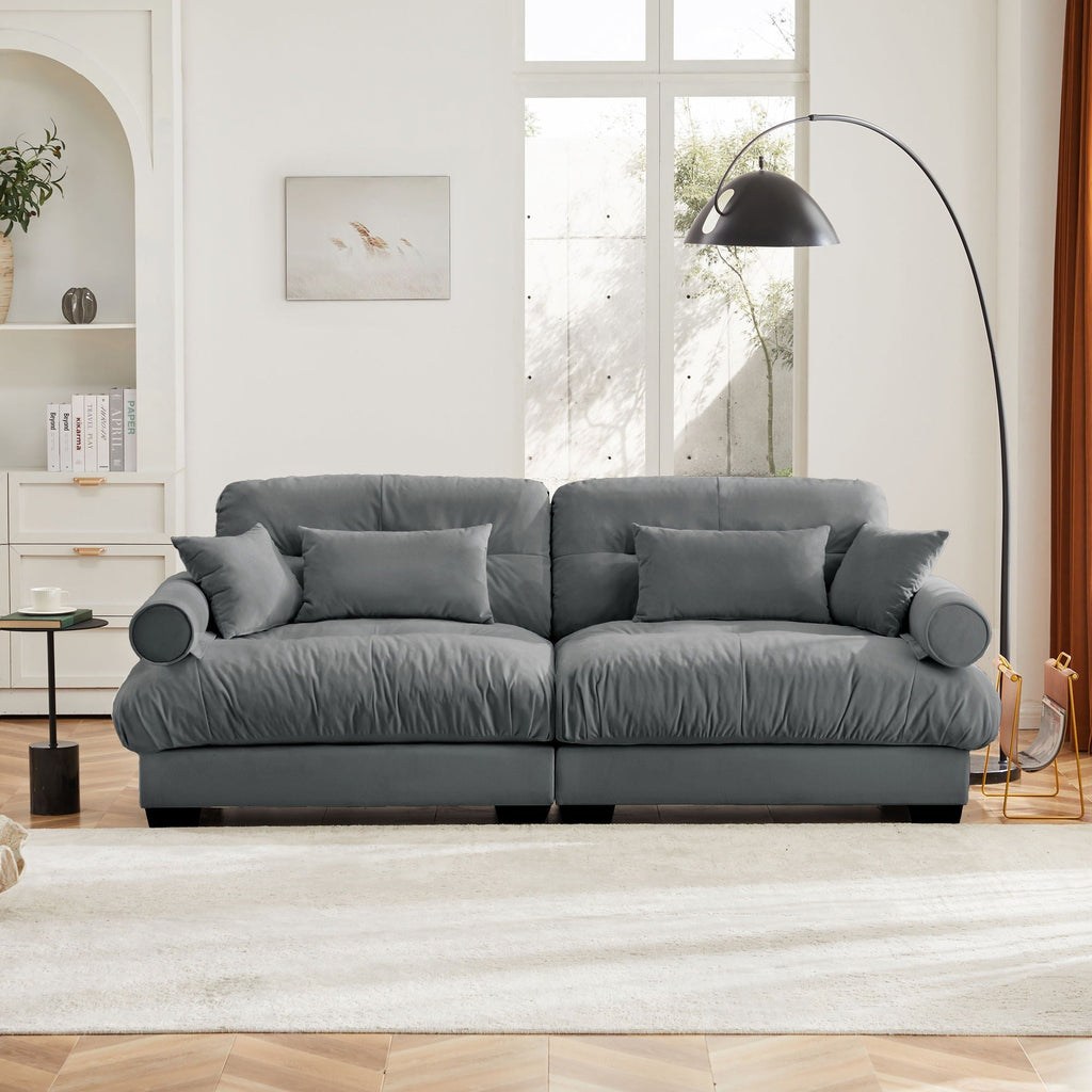 Modern Oversize Sofa with Cloud-Like Comfort - Fabric Stationary Sofa