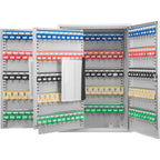 Adjustable Key Cabinet with Lock - Multiple Sizes, Gray or Black