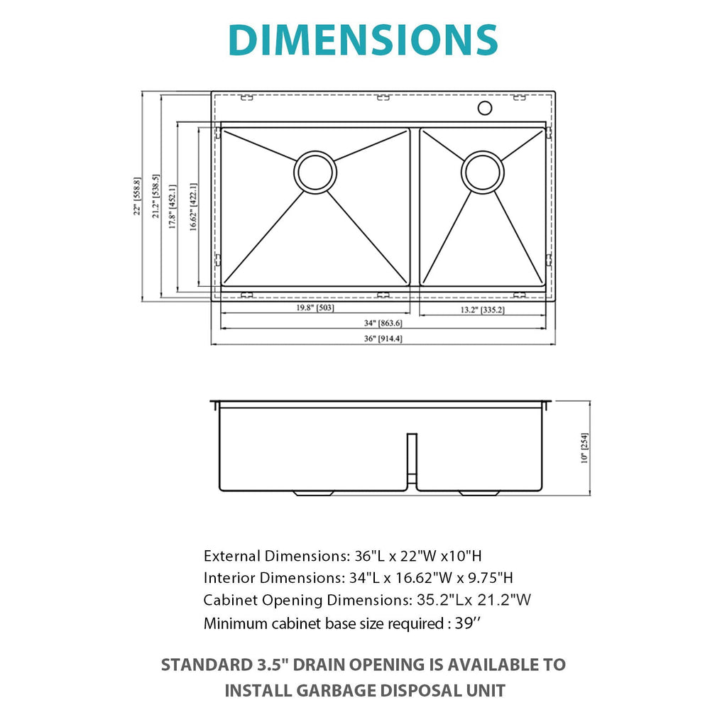 Gray Double Bowl Kitchen Sink with Durable Stainless Steel - Dual Mount