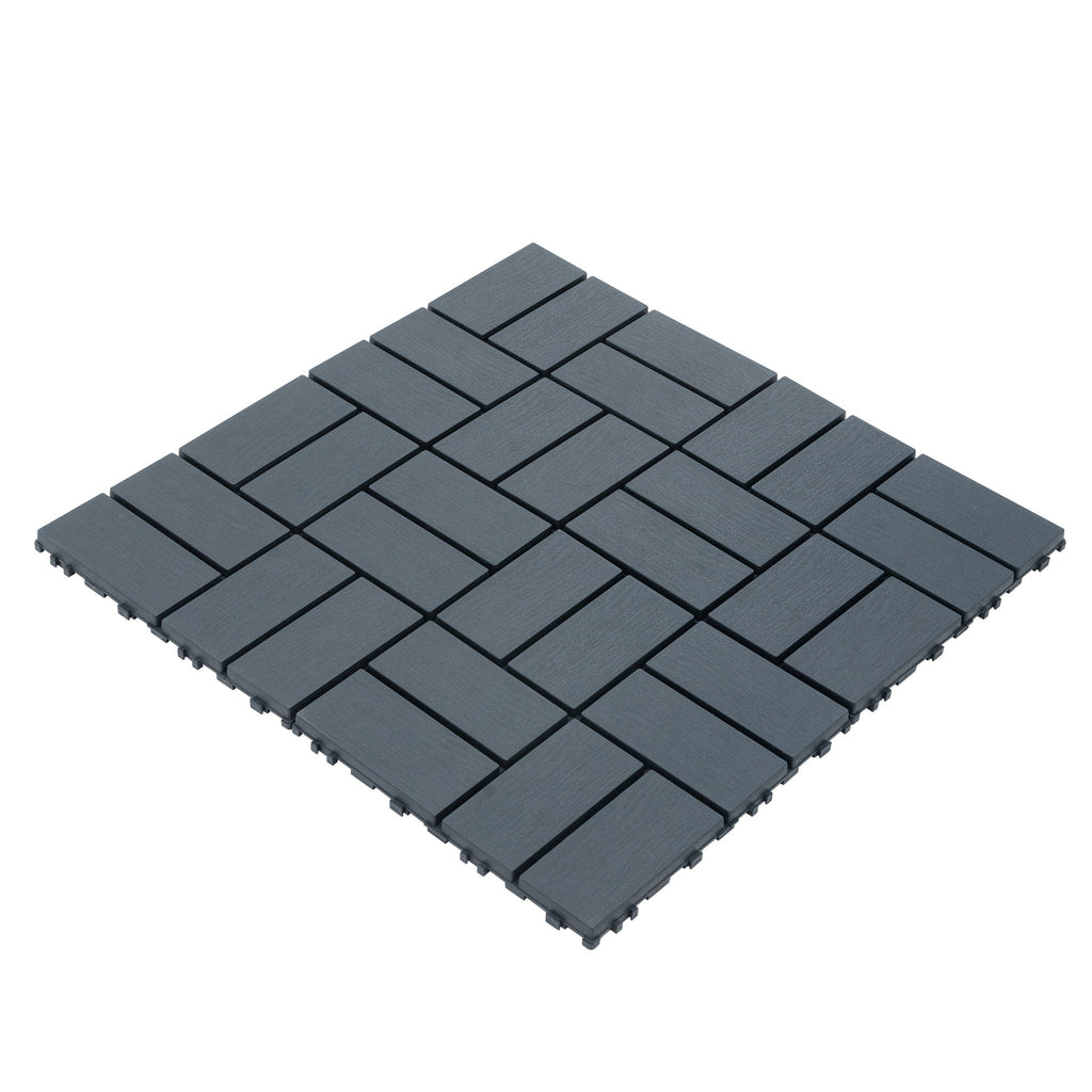 Interlocking Deck Tiles 44 Pack with Easy Installation - Dark Brown or Dark Gray