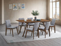 Kaela 7-Piece Dining Room Set - Walnut / Light Gray