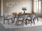 Kaela 7-Piece Dining Room Set - Walnut / Light Gray