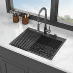 Topmount Kitchen Sink 16 Gauge Single Bowl with Nano Finish - Black