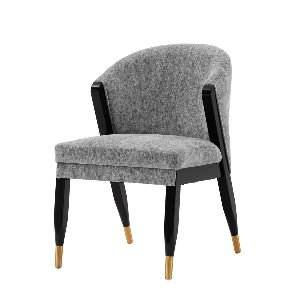 Ola Dining Chair with Solid Elm Wood Frame and High-Density Foam - Beige, Gray, or Dark Gray