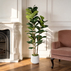 5.2FT Artificial Fiddle Leaf Fig Tree with Decorative Pot – Green Leaves
