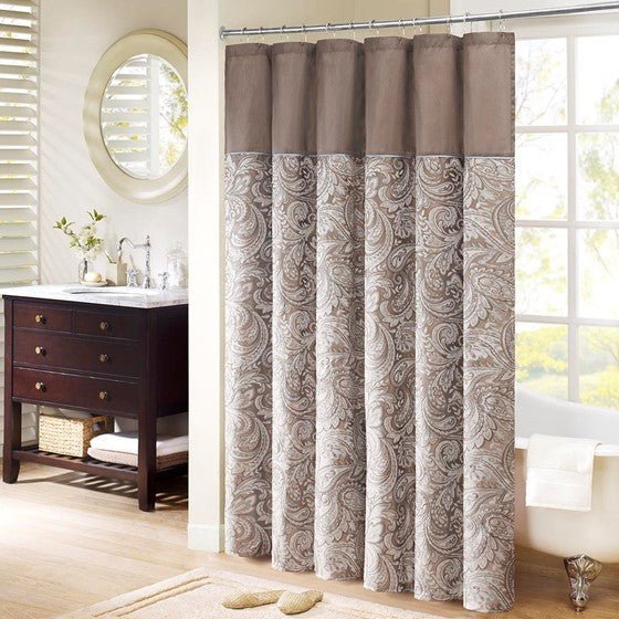 Jacquard Shower Curtain with Textured Fabric - 72" x 72", Multiple Colors