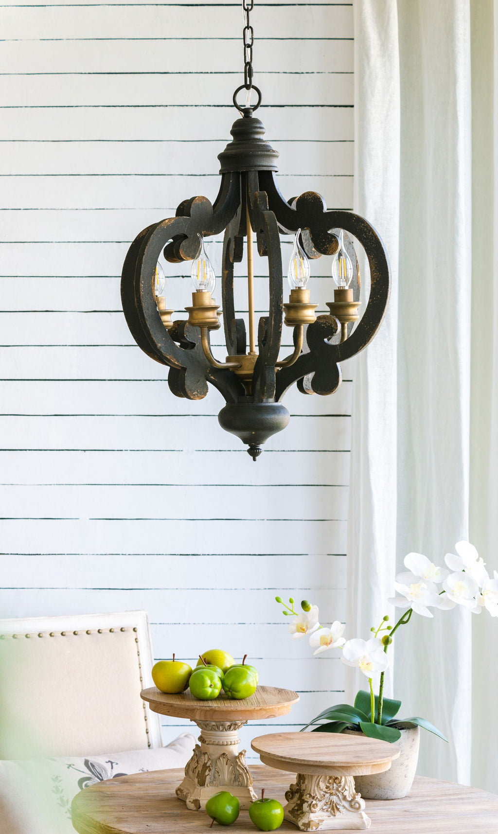 Farmhouse Chandelier with Adjustable Chain - Multiple Colors