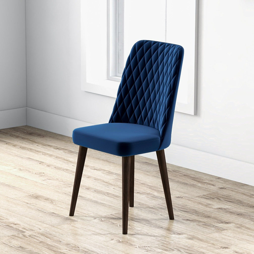 Mid-Century Modern Dining Chair Set of 2 with Upholstered Seat - Multiple Colors